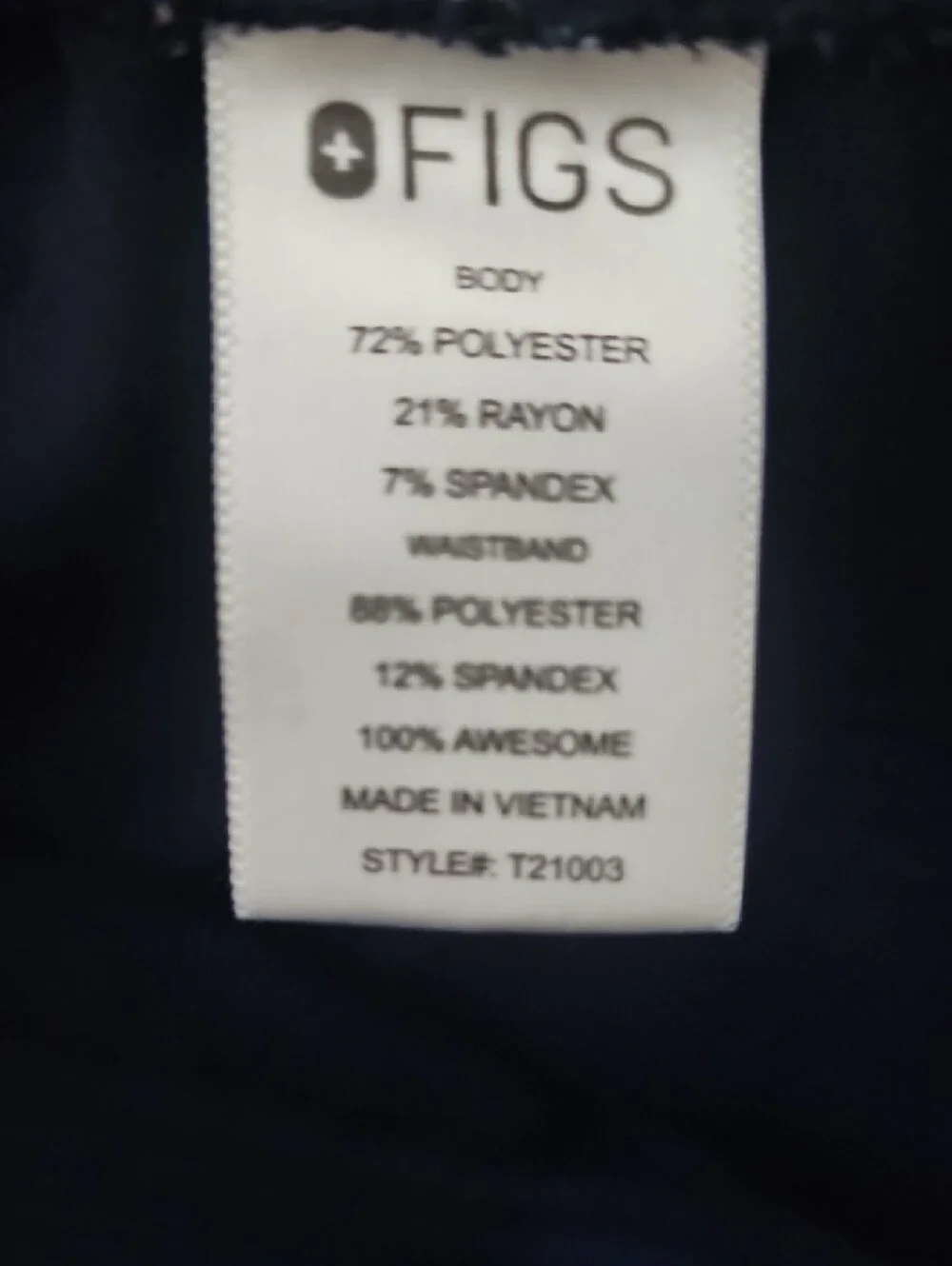 Figs Men's Navy Fig Srubs with Gray Drawstring Small